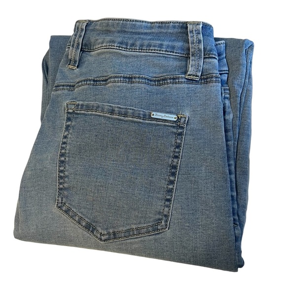 Tommy Bahama Boracay Indigo High Rise Straight Jeans in Mid Blue Wash - Picture 3 of 10